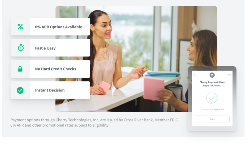 Cherry patient financing platform helping dental patients apply for flexible payment plans and treatment financing options